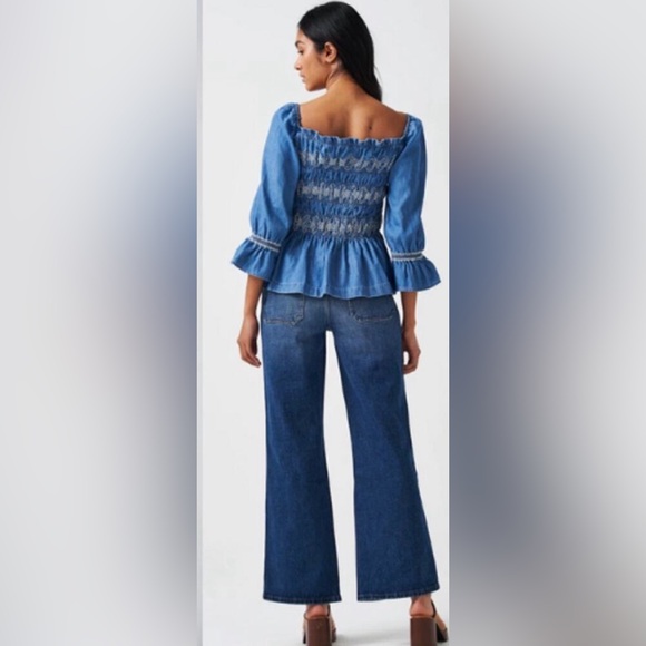 NWT Seventy + Mochi Sally 3/4
Sleeve Square Neck Top Blue Rodeo Vintage-Size 6 - Picture 2 of 12